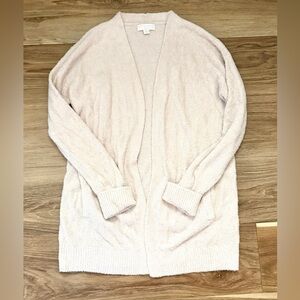 Barefoot Dreams CozyChic Lite Cardigan, Beige/Light Pink Super Soft s XS